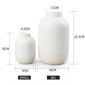 Jarrón de cerámica esmerilada de cerámica gruesa moderna Retro nórdica, jarrones de porcelana de cerámica hidropónica con forma de botella cilíndrica para el hogar - Product Image 4
