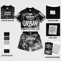 OEM ODM Ensemble de survêtement d'été pour hommes, T-shirt à col montant et manches courtes, Short à cordon de serrage, Vêtements décontractés de style urbain ISO CE CPC