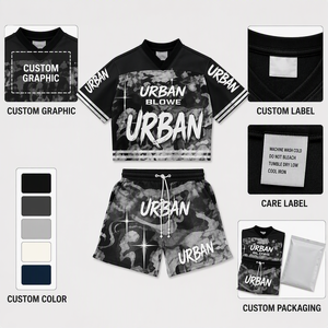 Conjunto Deportivo de Verano para Hombre OEM ODM, Camiseta de Manga Corta con Cuello Alto y Pantalones Cortos con Cordón, Ropa Casual Urbana, ISO CE CPC - Product Image 4