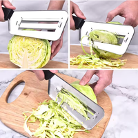 Keuken Gadgets Rvs Dual Blade Schraper Kool Ui Handmatige Groentesnijder Dunschiller Met Handvat