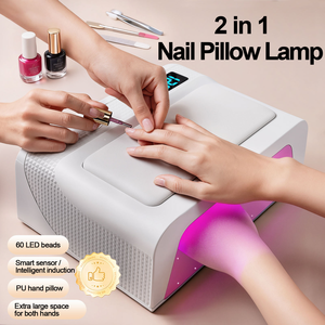 Lámpara UV LED para Uñas, 60 Leds, Luz Roja, con Reposabrazos, Secador de Uñas 2 en 1, Doble, con Almohada para Manos - Product Image 4