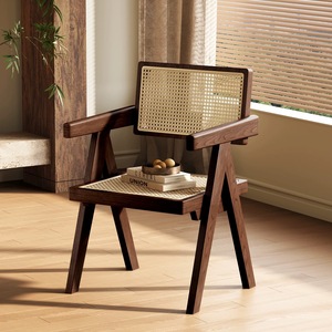QP <b>Chair</b> Solid Wood Rattan <b>Dining</b> <b>Chair</b> Ergonomic Design For Home Office Use - Product Image 1