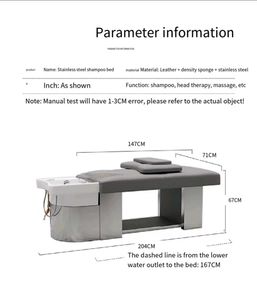 Sillón de Lavado de Cabello de Acero Inoxidable Yoopin, Económico, para Salón de Belleza, con Circulación de Agua, Spa Capilar, Máquina de Fumigación ABS - Product Image 4