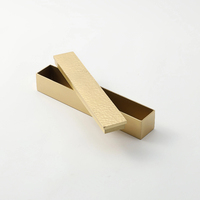 Maxery-Boîte à Cigares en Laiton avec Texture Martelée, Rectangulaire, en Laiton Massif, Rangement de Bijoux, Couleur et Taille Personnalisée