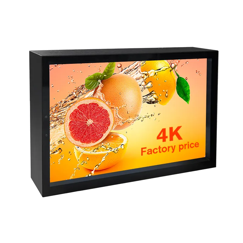 Özelleştirilmiş ultra ince lcd ekran 55 inç açık reklam tabela dijital açık ekran su geçirmez ip67 montaj ekran