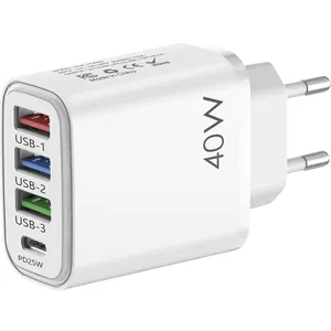 Aangepaste 40W 20W Pd 1 Type C 3 Usb-Poort Meerdere Snelle Oplader Eu Us Adapter Mobiele Telefoon Reizen Lader Opladen