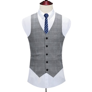 Completo da uomo <span class=keywords><strong>gilet</strong></span> pantaloni Boutique Fashion Classic Plaid abito da ufficio da uomo abito da sposa da <span class=keywords><strong>sposo</strong></span> - Product Image 4