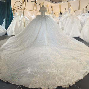 Lsml048 Nouvelle robe de mariée élégante et brillante avec des diamants, style princesse coréen, jupe bouffante, robe de mariée mince, Jancember - Product Image 3