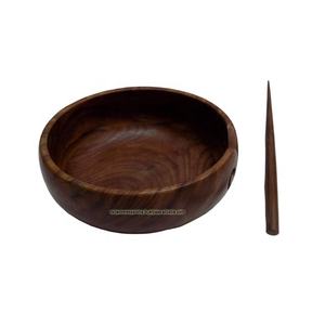 Dernier produit tout nouveau grand bol en fil de bois rond fabriqué à la main avec des aiguilles à tricoter pour le tricot et le crochet - Product Image 1