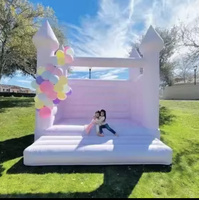 Commercial 4m * 4m autres tailles fête location blanc videur cavalier gonflable lune sautant rebond maison blanc château plein d'entrain