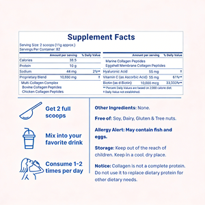 OEM/ODMプライベートラベル加水分解プロテイン（ヒアルロン酸、ビオチン、ビタミンC配合）l マルチコラーゲンパウダー - Product Image 4