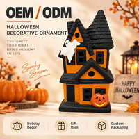 Ornement décoratif d'Halloween OEM ODM, maison effrayante, décoration de fête, emballage personnalisé, article cadeau