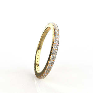 Anillo de eternidad apilable de plata de ley o anillo para el pulgar con acabado en oro pulido - Product Image 2