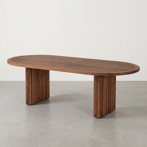 Table à manger ovale en bois moderne, design minimaliste, durable, pour salle à manger extérieure, coussin non imperméable MUTLU PARTNERS MIMARLIK VE - Product Image 1