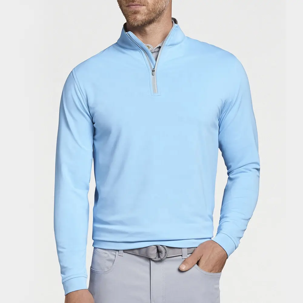 Wholesale Oversized Quarter Zip Pullover Custom Logo Men Sports Athletic Dry Fit Golf Pullover