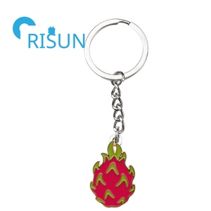 Fábrica barata lindo <span class=keywords><strong>Cactus</strong></span> frutas llavero Llavero Dragonfruit colgante llavero Metal personalizado dragón fruta <span class=keywords><strong>Pitaya</strong></span> esmalte llavero - Product Image 2