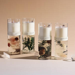 Candela Unica in Cera Gel Private Label all'Ingrosso Candela Artigianale Aromatica in Cera Gel di Soia con Fiori Veri Essiccati - Product Image 6