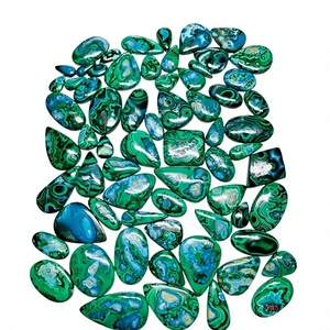 Pierres Cabochons en Chrysocolle Malachite Naturelle de Haute Qualité pour la Fabrication de Bijoux FAIJAN GEMS – Taille Personnalisable - Product Image 1