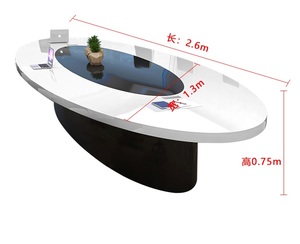 Tavolo da riunione ovale per ufficio di grandi dimensioni di lusso Design consiglio negoziazione tavolo per sala riunioni mobili per ufficio in tavolo da conferenza - Product Image 3