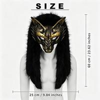 Masque intégral de renard loup transfrontalier pour fête, cosplay, Halloween, carnaval - Accessoire de costume réaliste en mousse PU