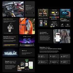 Ulefone <span class=keywords><strong>Armor</strong></span> 29 Pro รุ่นขายดีที่สุด 16GB+512GB กล้องมองกลางคืน หน้าจอ 6.67 นิ้ว + 1.04 นิ้ว ระบบ Android 15 โทรศัพท์มือถือ 5G แข็งแกร่งทนทาน - Product Image 6