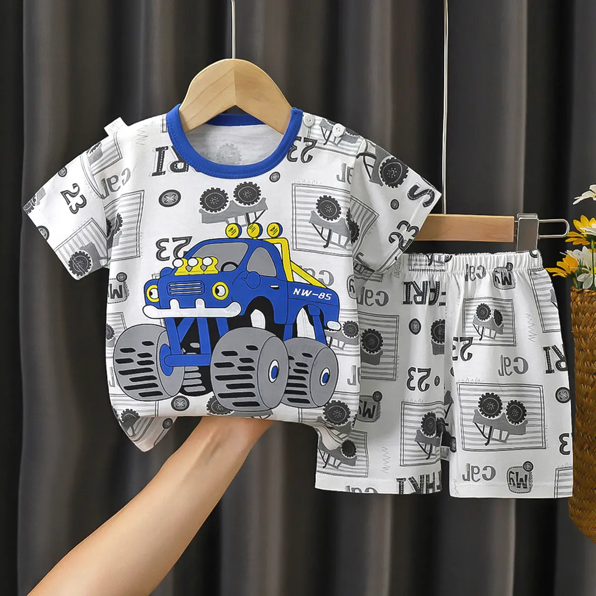 Pak Met Korte Mouwen Zomer Puur Katoenen Jongenskleding Dun Meisjes T-Shirt Kleding Baby Kinderkleding