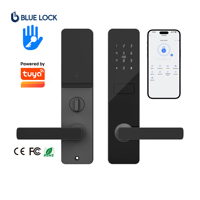Cerradura Inteligente para Puerta Bluelock TTLock, Aleación de Aluminio, Desbloqueo por Huella Dactilar y Código, Wi-Fi para Almacenamiento de Datos en la Nube, Cerradura con Manija para Puerta