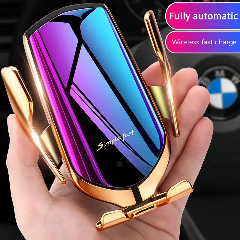 10W Simple Automatic Wireless Car Charger Smart Sensor Fast Wireless Phone Holder