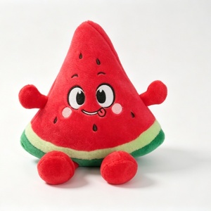 Peluche de sandía personalizado, peluche de sandía relleno, juguete de peluche de fruta, peluche de rodaja de sandía - Product Image 1