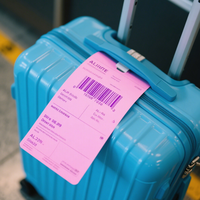 Étiquettes de bagages et étiquettes de valises personnalisées en PP thermique imperméable autocollantes avec options de couleurs personnalisées