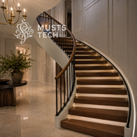 Escalier Courbé Sur Mesure Haut de Gamme pour Villa de Luxe – Projet d'Ingénierie Direct Usine