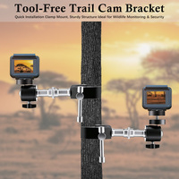 Support de caméra de chasse en alliage d'aluminium, rotatif à 360°, réglage vertical à 90°, pour montages de caméra de chasse extérieurs avec filetage 1/4, 3/8