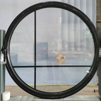Ventana redonda de vidrio circular con pivote que se puede abrir de aluminio personalizado para exterior, dormitorio, casa de campo, patrón de apertura Horizontal