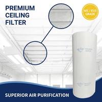 Rouleau de filtre à air en polyester synthétique ignifuge pour plafond, blanc, à mailles grossières