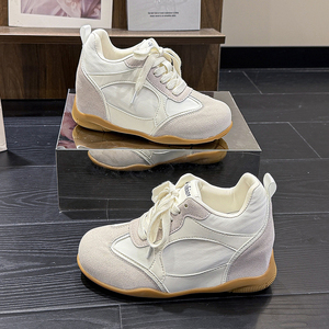 Sneakers <span class=keywords><strong>da</strong></span> Donna <span class=keywords><strong>con</strong></span> Zeppa Nascosta, <span class=keywords><strong>Scarpe</strong></span> Casual Retrò in Tessuto Patchwork <span class=keywords><strong>con</strong></span> Lacci e Rialzo <span class=keywords><strong>Interno</strong></span>, Ideali per l'Allenamento - Product Image 4