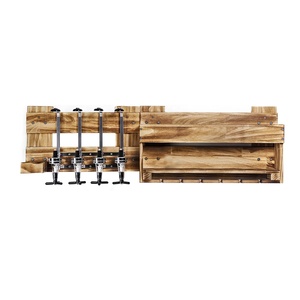 Vintage Wall Mounted Wood Wine Display Shelf Holder With Bottle Stemware Glass Storage Rack Dispenser For Home Bar Kitchen Decor