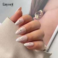 Easywell – Boîte d'ongles souples en acrylique, autocollants pour ongles artificiels, vente en gros, ongles press-on faits à la main, courts, forme amande