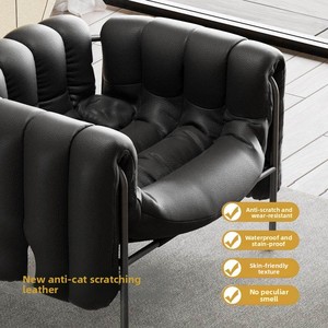 Sillón Minimalista de Metal Estilo Italiano, Sillón <span class=keywords><strong>Individual</strong></span> de Lujo Ligero Estilo Wabi-Sabi para Sala de Estar, Sofá Pequeño Inspirado en Diseñadores - Product Image 3