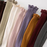 Chaussettes de princesse pour filles de printemps Bas espagnols en coton peigné Taille unique Tube droit Chaussettes en dentelle pour bébé