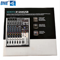 Vente directe d'usine, console de mixage audio professionnelle XENYX X1204USB 8 canaux, effets intégrés, égaliseur 3 bandes, contrôleur DJ USB