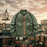 Veste pour homme, veste bomber softshell légère, veste de pilote, fermeture éclair intégrale, coupe régulière, vêtements décontractés pour l'extérieur, veste en nylon imperméable