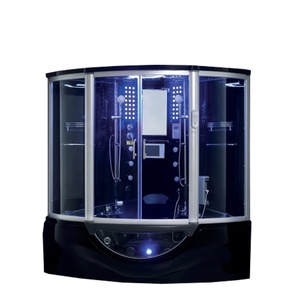 Cabina de <span class=keywords><strong>Ducha</strong></span> de Vapor <span class=keywords><strong>Interior</strong></span> de Lujo <span class=keywords><strong>para</strong></span> 2 Personas, Marco de Aluminio con Acabado Cepillado, Bañera de Hidromasaje con Jacuzzi <span class=keywords><strong>para</strong></span> Apartamento - Product Image 4