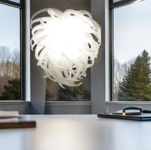 Lustre suspendu contemporain en verre rose de <span class=keywords><strong>18</strong></span> pouces, verre transparent doré avec art de Murano, fait à la main sur mesure pour la maison ou le bureau - Product Image 6