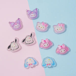 Autocollants en résine 3D de <span class=keywords><strong>chat</strong></span> blanc à nœud papillon et de chien à grandes oreilles, brillants et haute transparence, aimants pour réfrigérateur, coque de téléphone - Product Image 1