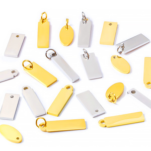 Tùy Chỉnh Laser Khắc Vàng Mạ Thép Không Gỉ Kim Loại Tên <span class=keywords><strong>Tag</strong></span> Mặt Dây Chuyền Quyến Rũ Cá Nhân Phụ Kiện Cho Đồ Trang Sức Tự Làm - Product Image 2