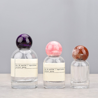 Prêt à Expédier 30ml 50ml Rechargeable Vide Parfum Vaporisateur Flacon Coloré Boule Ronde Conteneur de Voyage pour les Femmes