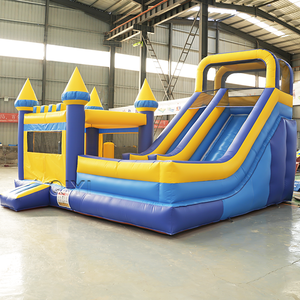 Lâu Đài bouncy Inflatable màu xanh ngoài trời PVC nhảy lâu đài với trượt Inflatable Combo Thương mại Nhà bị trả lại cho trẻ em - Product Image 2