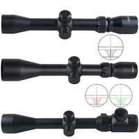 Lunette de visée réglable en alliage d'aluminium 3X-9X avec éclairage rouge-vert et base de montage de 11 mm pour la chasse et le tir en plein air