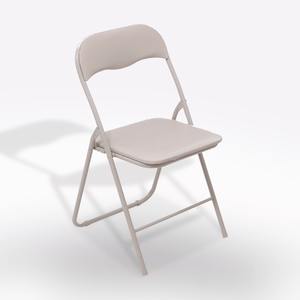 Sedia pieghevole in ecopelle beige - Product Image 1