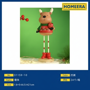 Figurina di renna in resina fatta a mano a forma di albero piccolo formato personalizzabile 8X65X21cm colori misti per la decorazione domestica - Product Image 1